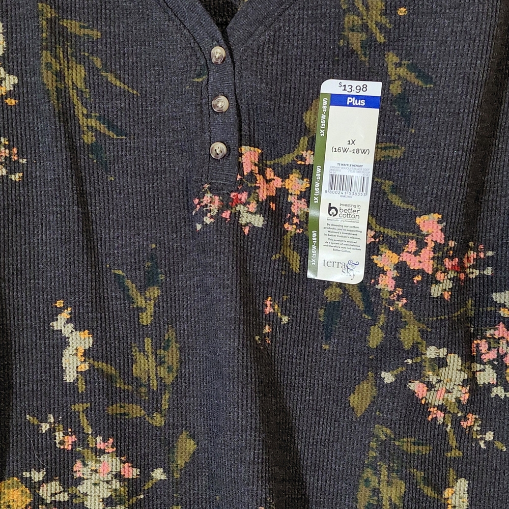 Terra & Sky Dark Floral Long Sleeve Tee - Picture 3 of 12